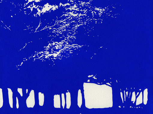 Dominique Le Page – la foret bleue- linogravure