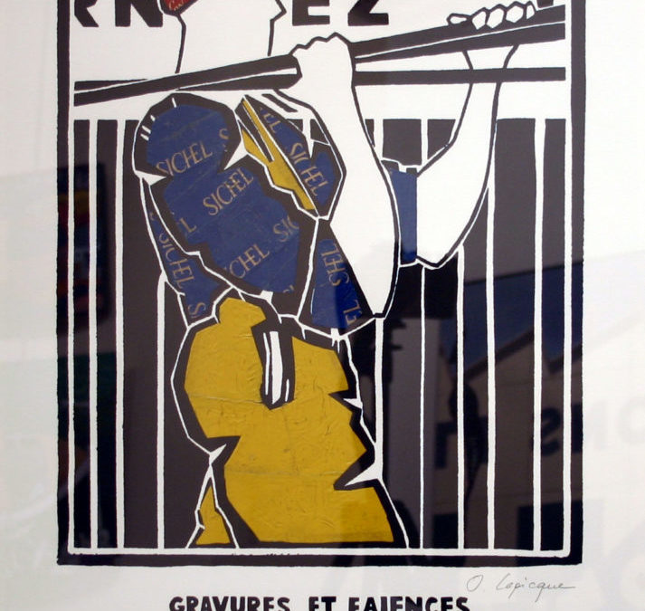 Affiche Galerie Théallet 2011 rehaussée de plombs étamés