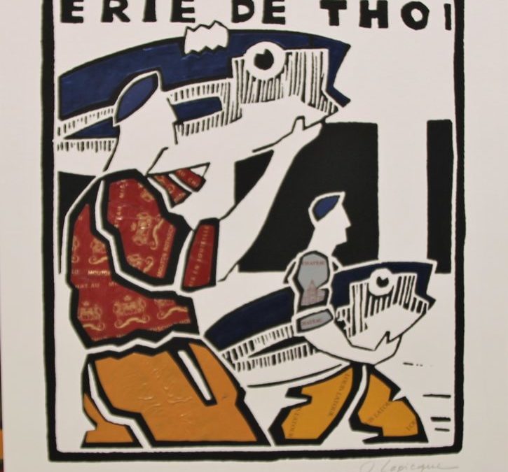 Affiche rehaussée de plombs étamés