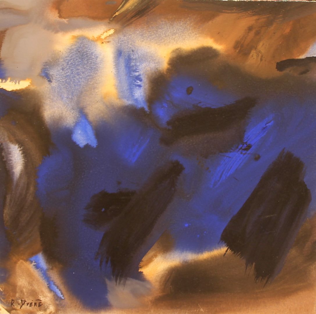 René Quéré – 15 Bleu et noir 32.5×32.5